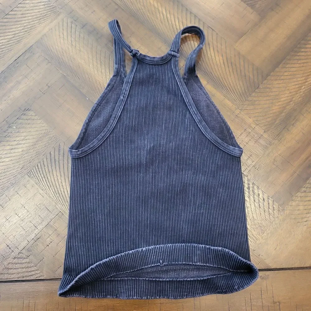 Free People Washed Black Happiness Runs Tank XS/S